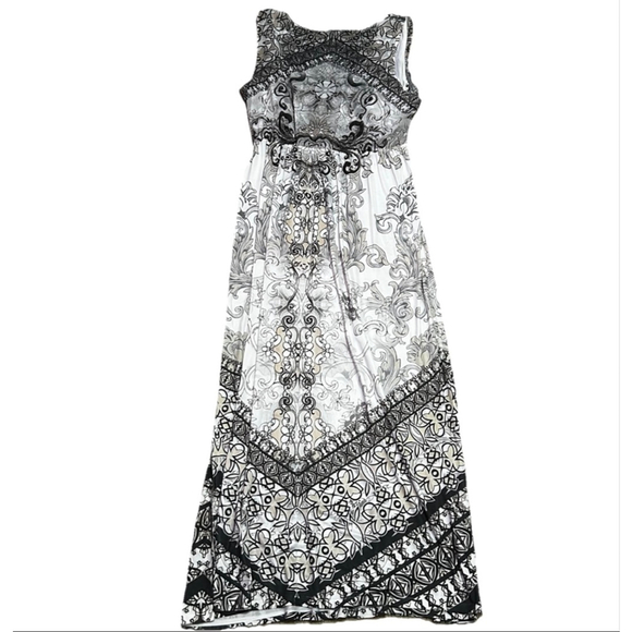 Women's Style&co. White Black Pattern Sleeveless Dress XL - Picture 5 of 6